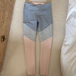 Outdoor voices striped color block leggings